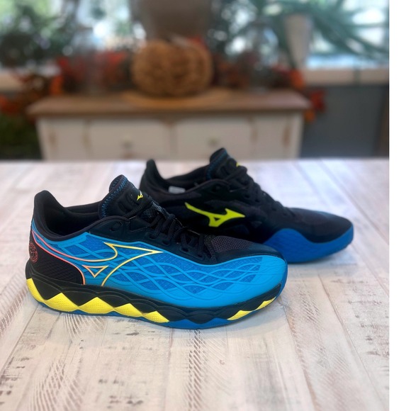 Mizuno Wave Lightning Z7 Volleyball Shoes‎ Men Blue Yellow Size 9.5 - Picture 3 of 7